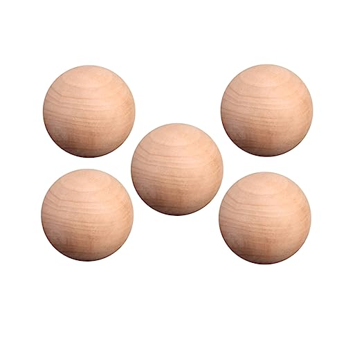 STOBOK 5St runde Kugel für Schmuckhandbuch holzspielzeug holzspielsachen Boule kleine runde Bastelbälle unbemalte Bastelkugel Kugeln DIY-Ball zubehör holz selber machen Hölzern von STOBOK