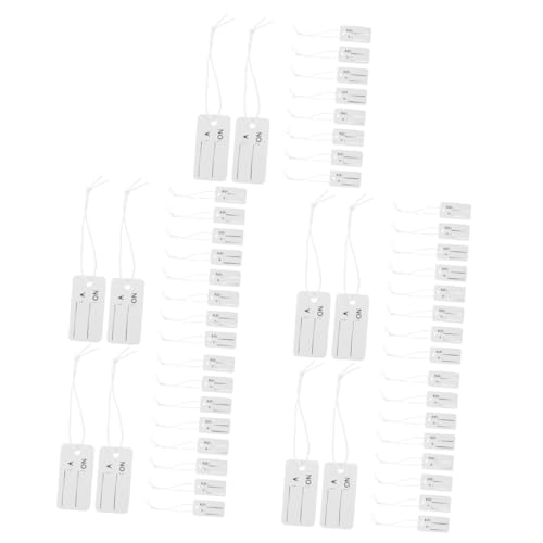 STOBOK 5sets Elastisches Seiletikett Etiketten Aufkleber Schmuckanhänger Leere Tags Tags Preisschilder Markierungsschild Zum Aufhängen Kettenanhänger Aus Papier 100pcs*5 von STOBOK