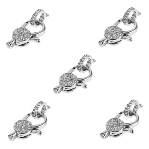 STOBOK 5st Ringe Schmuckklammern Selber Machen Karabinerverschluss Schmuckherstellungsset Bastelverschluss Selber Machen Karabinerverschlüsse Schmuck-diy-zubehör Silver Strasssteine von STOBOK