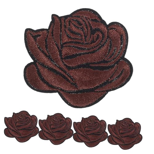 STOBOK 5st Rosenbeet Große Aufnäher Für Jacken Aufnäher Zum Aufbügeln Für Jeans Applikationen Aufnäher Zum Aufbügeln Für Hüte Aufnäher Mit Blumenapplikation Usa-patch Baumwolle Brown von STOBOK