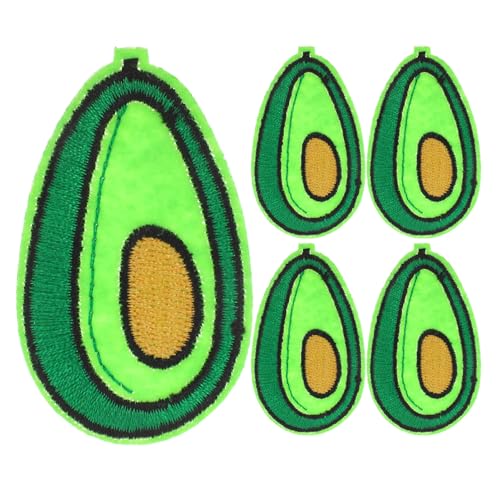 STOBOK 5st Stickaufkleber Kleiderflicken Für Löcher Hut-appliance-patch Stickerei-patch-material Früchte-applikation Obstbeet Avocado Flicken Für Kleidung Schal Patch Polyesterfaden Green von STOBOK