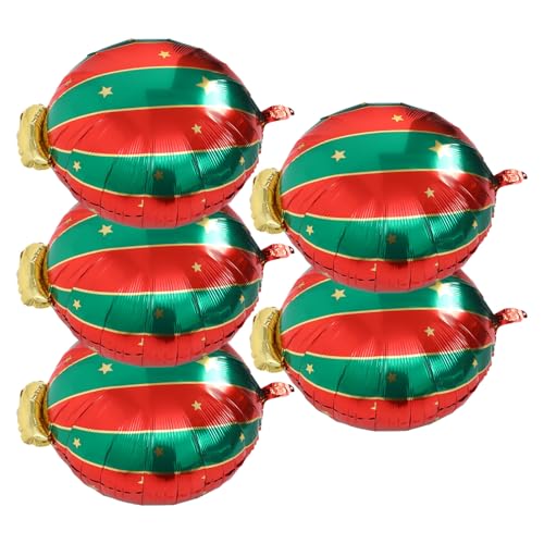 STOBOK 5er-pack Weihnachtsballons Aus Aluminiumfolie Bälle für Die Inneneinrichtung Weihnachtliche Party-dekoration Folienballon-ornament von STOBOK