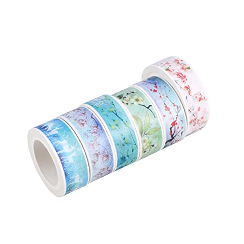 STOBOK 6 Rollen Kreatives Washi Papierband Grünes Malerband DIY Klebeband Klebrige Papierbänder Dekoratives Klebeband Sammelalbum Abdeckband Goldenes Klebeband Aufkleber von STOBOK