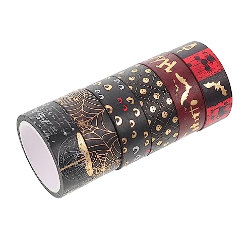 STOBOK 6 Rollen Washi-tape Für Gruselige Washi Tapes Wetterfestes Klebeband Siegel Aufkleber Klebeband Aus Klebrigem Papier Vintage-aufkleber Halloween Japanisches Papier von STOBOK