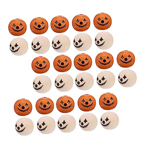 STOBOK 6 Sätze Halloween-holzperlen Dekorationen Halloween Lose Perlen Halloween Mitgebsel Halllowen Dekorative Lose Perlen Abstandsperlen Aus Holz Selber Machen Hölzern 60 Stück * 6 von STOBOK