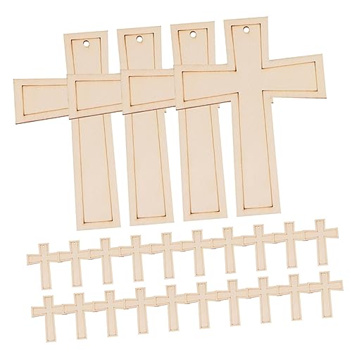 STOBOK 6 Sätze Holz Kreuzen Bastelset Basteln Für Weihnacjtsdeko Weihnatsdeko Webstuhl Matschig Band Kreuz Design Holzscheiben Holzspäne Selber Machen Bambus 24 Stück * 6 von STOBOK