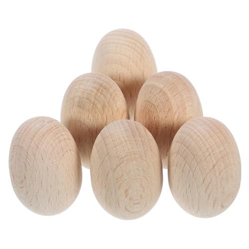 STOBOK 6 Stück Holzeier Zum Selbermachen Künstliche Eier Aus Holz Basteleier Aus Holz Kleine Leere Holzeier Unvollendete Holzeier DIY Eier Aus Holz Zum Basteln Eierdekorationen von STOBOK