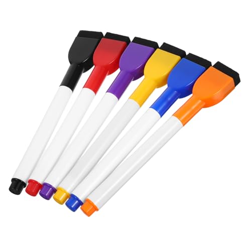 STOBOK 6 Stück Löschbare Whiteboard Marker Trocken Löschbare Marker Whiteboard Marker Graffiti Marker Waschbarer Kreidemarker Kreidemarker Löschbarer Tafelstift Radiergummi von STOBOK