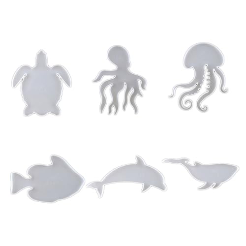 STOBOK 6 Stück Meerestier Harzformen Silikon Untersetzer Meeresdelfine Oktopus Schildkröten Quallen Walfische Formen Für Epoxidharz von STOBOK