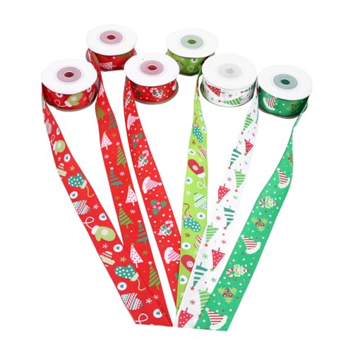 STOBOK 6 Stück Weihnachtsdekorationsband Vorabend Schleife Weihnachtsband dickes Band Satinband seidenband ribbon schienbeinschoner tape stoffgürtel Wickelband Band zum Nähen Polyester STOBOK 6 Stück Weihnachtsdekorationsband Vorabend Schleife Weihnachtsband dickes Band Satinband seidenband ribbon schienbeinschoner tape stoffgürtel Wickelband Band zum Nähen Polyester von STOBOK