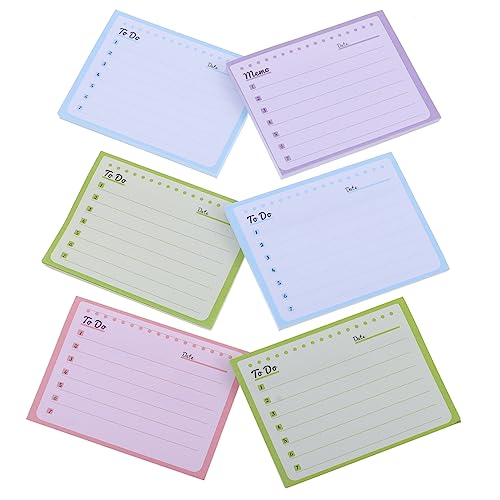 STOBOK 6 mehrfarbige Haftnotizen selbstklebende Notizzettel Buchkommentar-Kit Notizbücher Tagebuch-Notizbuch memoboard notepad entzückende Notizaufkleber abreißbare Memo-Sticker Papier von STOBOK