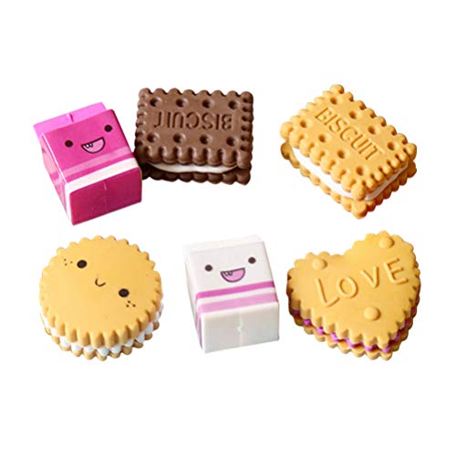 STOBOK 6 stücke Box verpackt Nette Kawaii Cookies Keks Radiergummis Schule Schreibwaren Kreative für Studenten von STOBOK