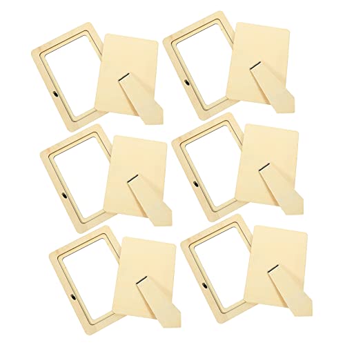 STOBOK 6St Bilderrahmen kinder bastelset basteln für kinder kinderga interessanter Bausatz fotorahmen DIY materialien Fotorahmen handgefertigte Form Fotorahmenform aus Ton Holz Beige von STOBOK