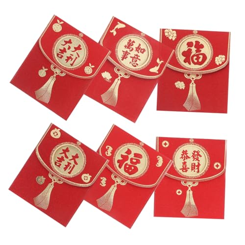 STOBOK 6St Jahr der Schlange Roter Umschlag chinesisches neujahr geldgeschenke rote umschläge Geldumschläge geschenkverpackung chinesische hochzeitsumschläge Münzumschläge Papier von STOBOK