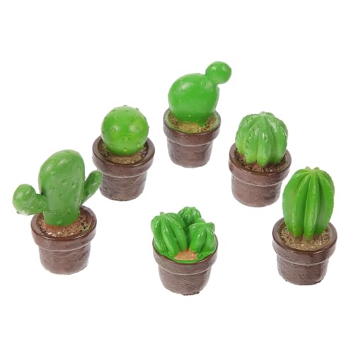 STOBOK 6St für den einzug bescherung Weihnachten tischdeko esstisch gartendeko Terrarienset Tropische Kuchendekorationen Bonsai-Ornament Mikrolandschaftsornamente Harz Green von STOBOK