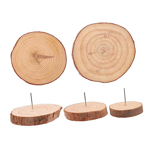 STOBOK 6St runde Basis Heimwerkerbedarf versiegeln leer DIY Basis mit Griff rundes holzbrett naturholz holzplatten holztafel stempel DIY material holzblöcke selber machen Rostfreier Stahl von STOBOK