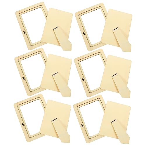 STOBOK 6st Bilderrahmen Fotorahmen Aus Pappe Fotorahmen Diy Materialien Unvollendete Fotorahmenform Für Kinder Handgefertigtes Spielzeug Kinder Schablonen Desktop-spielzeug Beige Holz von STOBOK