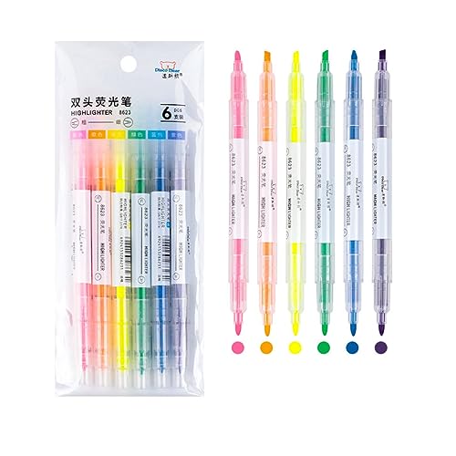 STOBOK 6st Farbige Highlighter Fluoreszierende Stifte Textmarker Fluoreszierende Marker Aquarellstift Student Dicke Fluoreszenz von STOBOK