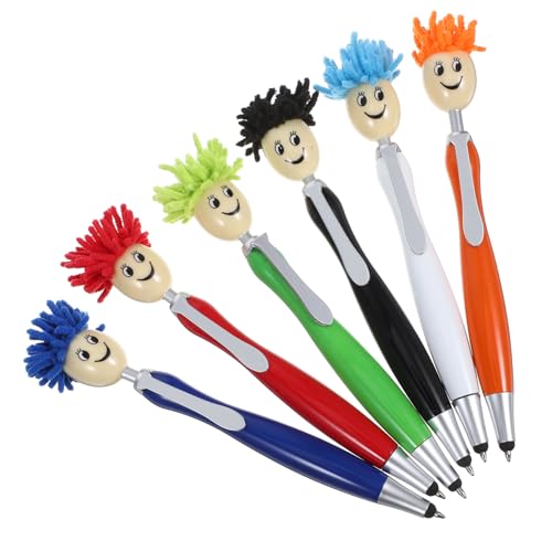 STOBOK 6st Kugelschreiber Mit Mop-kopf Kreativer Schreibstift Wohnaccessoires Ergonomischer Schreibstift Kugelschreiber Für Den Täglichen Gebrauch Kugelschreiber Für Den Haushalt Plastik von STOBOK