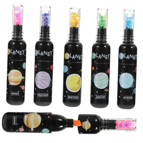 STOBOK 6st Planet-textmarker Schulsachen Textmarker Ästhetisch Ästhetisches Schulmaterial Graffiti-marker Kawaii Schulmaterial Ästhetische Highlighter Kawaii-stifte Plastik von STOBOK