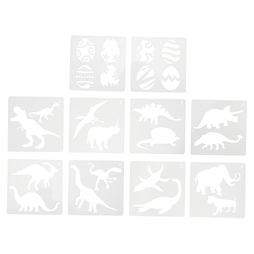 STOBOK 70 Stk Dinosaurier-Vorlage Kinderschablonen Zubehör für Airbrush-Malerei Bastelschablone malen Cartoon-Tier-Schablone sprühschablonen plastikenten Bastelvorlage Malschablonen Weiß von STOBOK