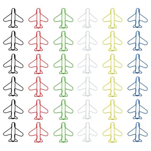 STOBOK 70 Stück Flugzeug-büroklammer Büroklammern Papier Flugzeug-notizen-clips Dokument Büroklammer Neuheitsclip Zum Organisieren Von Dokumenten Dateiclips Kunststoffbeschichtete Leitung von STOBOK