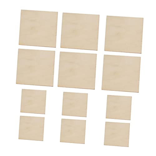 STOBOK 75 Stück Quadratische DIY Holzscheiben Quadratische Holz Graffiti Platten Soziale Distanzierung Bodenaufkleber Buchsbaum Khaki Quadratische DIY Holzbretter von STOBOK