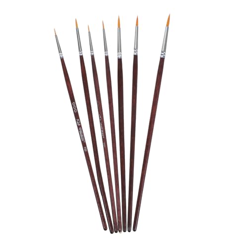 STOBOK 7St Hakenstift für Ölgemälde Luftdekoration gepolstert streuschaufel halter Kette Umrisspinsel wok detail pinsel künstlerpinsel Miniatur-Detailpinsel Feine Detailpinsel Nylon Brown von STOBOK