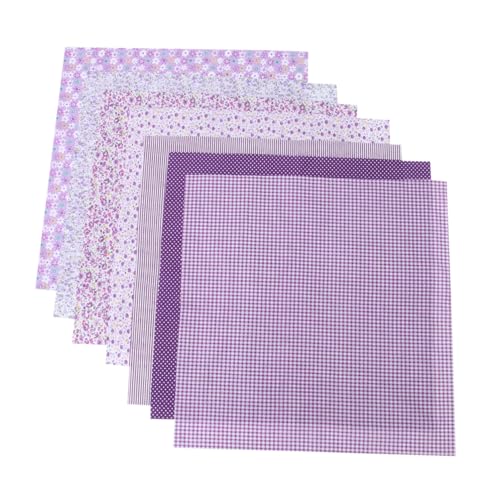 STOBOK 7st Einfaches Gewebe Patchworkstoff Handgefertigte Baumwollstoffe Gesteppt Lila Stoffquadrate Stoff Nähen Baumwollkleidung Lila Baumwollstoff Steppstoff Mit Baumwolldruck Violet von STOBOK