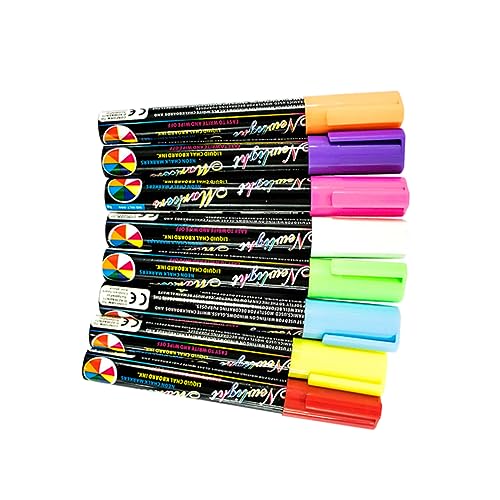 STOBOK 8 Farbe Neon Textmarker Stifte Fluoreszierende Kreide Marker Set 6mm Für Glas Schreibtafel von STOBOK