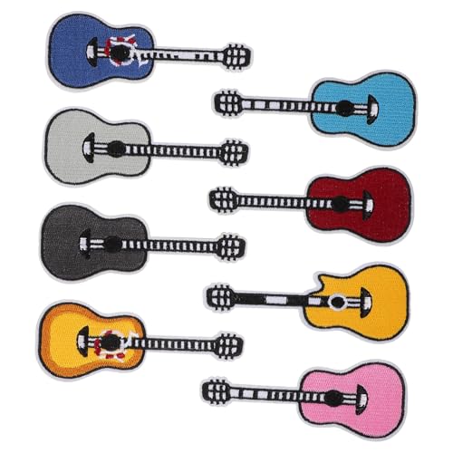 STOBOK 8 Stück Gitarren-Stoffaufkleber Stoffkleber Gitarrenpatches Kleidungspatches Patches für Jacken Stoffklebstoffe Band Flicken zur Reparatur Musikinstrument gestickte Applikation von STOBOK