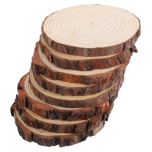 STOBOK 8 Stück Natürliche Holzscheiben Aus Kiefernholz DIY Bastelzubehör Holzscheiben Für DIY Holz Bastelscheiben von STOBOK