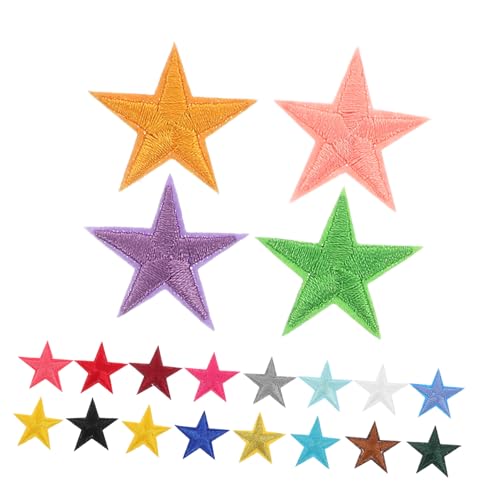 STOBOK 80 Stück Pentagramm-Patch patchwork zubehör Applikationen für Kleidung Stern Applikationen Personalisiertes Zubehör Accessoires Flicken Sternenflecken Stern-Stickpatch Polyester von STOBOK