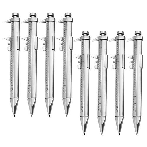 STOBOK 8St Caliper Kugelschreiber Farbstifte Kugelschreiber Du Stift Besteck briefpapier platube stift multifunktionswerkzeug Schulbedarf Kugelschreiber für Schüler Plastik Silver von STOBOK