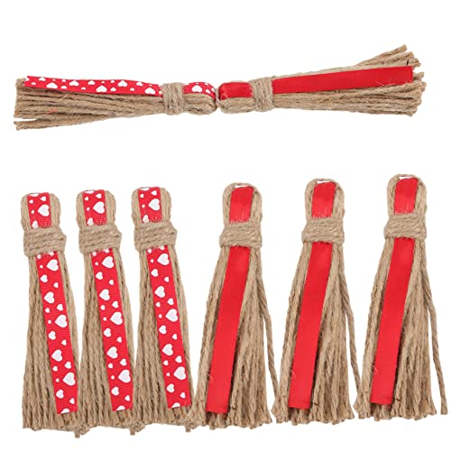 STOBOK 8St Festival DIY wohnaccessoires bastelzeug Tassel Dekoration decor handgefertigte Dekorationen Schlüsselanhänger-Quaste hochzeitsdeko DIY Quaste Quastenanhänger aus Hanfseil Stoff von STOBOK