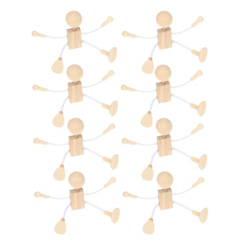 STOBOK 8st Holzspielzeug Filzpuppen Stickrahmenständer Puppenständer Aus Filz Figuren-präsentationsständer Marionettenpuppen Bausätze Für Erwachsene Cartoon-dübel Stapel Beige von STOBOK