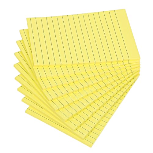 STOBOK 9 Haftnotiz Gelbe Notizblöcke Selbstklebende Notizblöcke Kleiner Notizblock Gelber Notizblock Kleine Linierte Notizblöcke Schulmaterial Ästhetisch Schreibblock Yellow Papier von STOBOK