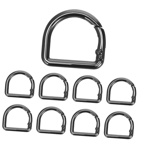 STOBOK 9 Stück Federspule rucksack zubehör schlüsselanhanger Leichte Karabinerhaken Federbügel Schlüsselanhänger Frühling kleine Federklammern D-Ring für Schlüssel d-Clip Legierung Black von STOBOK