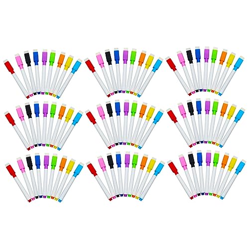 STOBOK 90st Wischen Sie Den Marker Mit Einer Bürste Ab Marker Mit Löschfunktion Trockenlöschstift Trocken Abwischbarer Whiteboard-stift Schreibwaren Fürs Büro Colorful Plastik von STOBOK