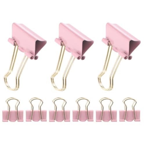 STOBOK 9St Elliot-Ordner Bildclips Umschläge Clips Notizbuch Büroklammer Binder Büroklammer Chip-Clips bookmarks scheckheft Befestigungsclips für Dokumente kleine Büroklammern Metall Rosa von STOBOK