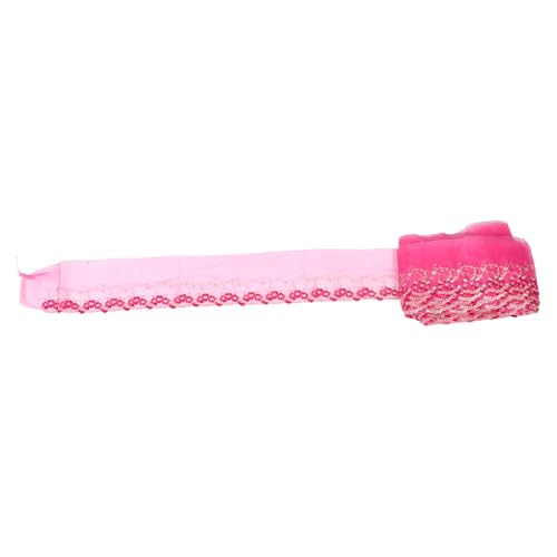 STOBOK Accessoires Aus Mesh-spitze Stickerei Spitzenbesatz Dehnbares Spitzenband Spitzenstoff Meterware Alles Zum Geburtstagsband Für Blumenstrauß Patchworkband Polyester Rosy von STOBOK