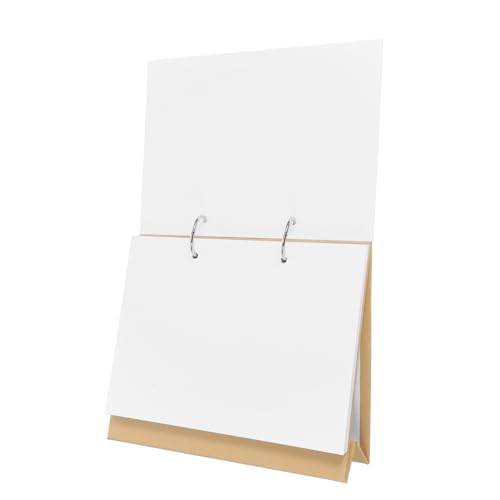 STOBOK Blanko-Tischkalender mit losen Blättern notizbuch kalender büro kalender Whiteboard-Kalender Agenda Notizblock Wandkalender Kalender für die Wand Stehender DIY-Kalender Eisen Khaki von STOBOK