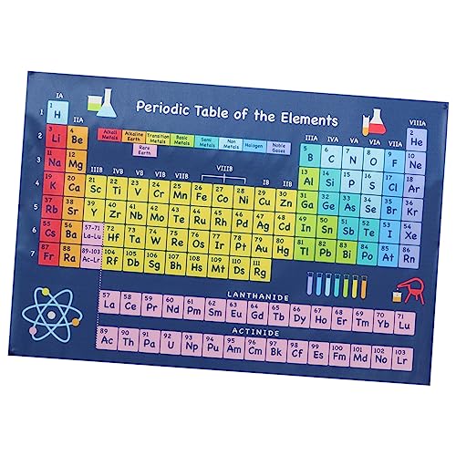 STOBOK Chemisches Periodensystem Chemie Periodensystem Für Periodensystem Wandposter Aufkleber Merch Mal Periodensystem-plakat Wissenschaftsplakate Tisch Deko Colorful Seidentuch von STOBOK