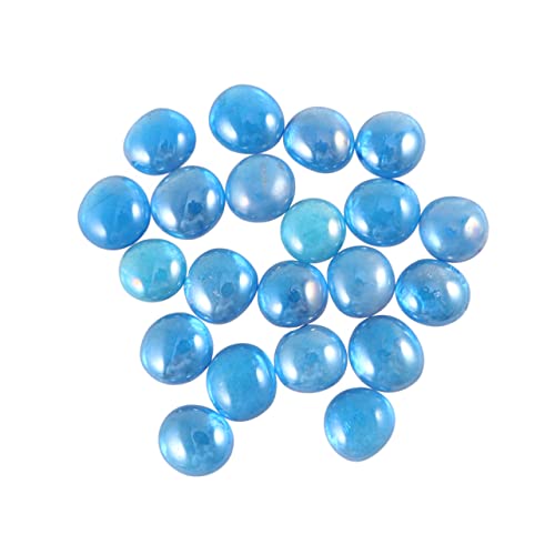 STOBOK Glasperlen Dekoration Für Aquarien Transparente Flache Himmelblaue Beads 17 Handgemachte Bastelornamente Für Zuhause Und Geschäfte Ideal Für DIY Projekte von STOBOK