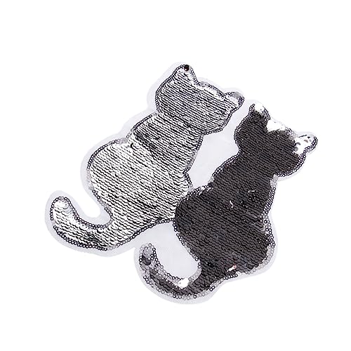 STOBOK Glitzeraufkleber Pailletten nähen Tier Pailletten-Kleiderflecken Kleidung Katze Applikation aufkleber Kleidung Pailletten Kleidungsaccessoire die Katze Applikationen Zubehör von STOBOK