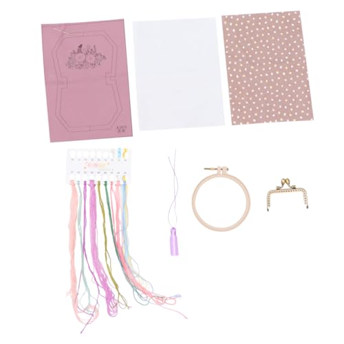 STOBOK Handarbeitswerkzeuge Stickzeichnung Basteln für Erwachsene Stickgarne Stickmaschine Stickrahmen-Kit embroidery set taschentücher handgemachte Stickerei Taschenstickerei Violet von STOBOK