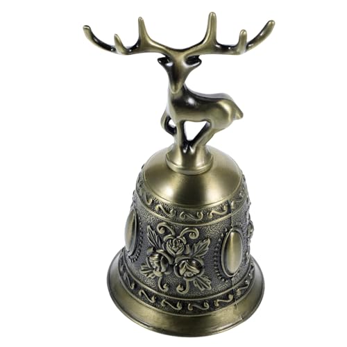 STOBOK Handglocke Aus Bronze Service-metallglocke Stabglocke Tischglocke Aus Metall Glocke Zum Händeschütteln Vintage Hoteltellerglocke Hotelservice-klingel Retro-rufglocke Kupfer von STOBOK