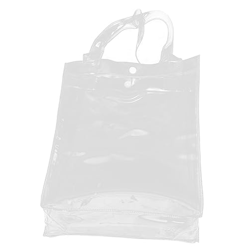 STOBOK Handtasche Aufbewahrungstaschen Cellophan Kleine Tragetasche Aus Segeltuch Behälter Papiertüten Mit Griffen Extra Große Tragetasche Aus Segeltuch Leere Tragetaschen Transparent Pvc von STOBOK