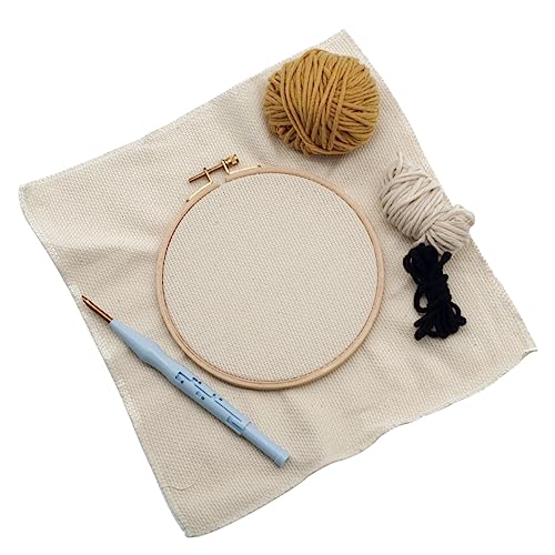 STOBOK Handwerkszeug Stickgarn-Kit Wollteppich Handstickerei-Kits Piercing-Set Bausätze Nadelfilz-Kits Punch-Strick-Kit embroidery stickmotive besticken handsfull handystativ werkzeug von STOBOK