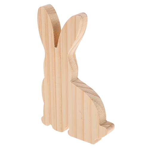 STOBOK Hasenschmuck aus Holz Haustier Hasendekoration auf dem Tisch Kinderspielzeug Bereicherungshasen ostern zu ostern Tafelaufsatz für Ostern Tischplatte schmücken von STOBOK